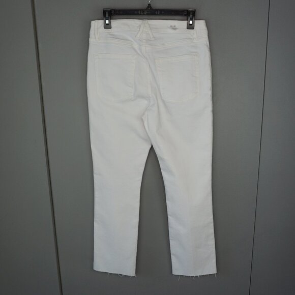 New Good American Good Straight High Waist Raw Hem Jeans in White037 size 10/30 - Picture 8 of 16